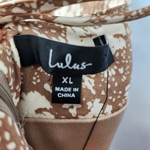 Lulus Women's Picturesque Moments Brown Floral Print Strappy Maxi Dress Size XL - Picture 5 of 8